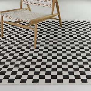 Rupert Charcoal 8 ft. x 10 ft.  Checkered Indoor/Outdoor Area Rug