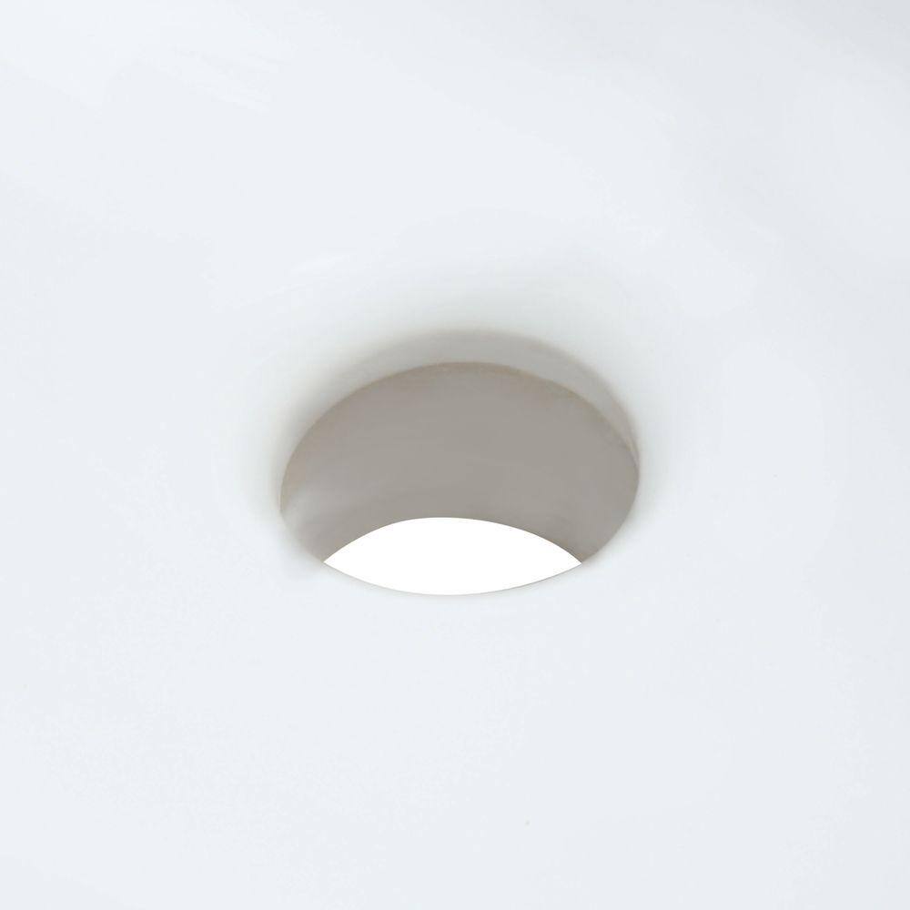 White Ceramic Oval Undermount Bathroom Sink with Overflow