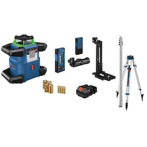 Connected Green-Beam Self-Leveling Horizontal/Vertical Rotary Laser Level Kit