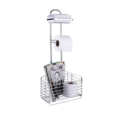 Basicwise Over The Tank Two Slot Tissue Organizer Toilet Tissue Paper Roll  Holder Dispenser Toilet Paper Holder in Chrome QI004050 - The Home Depot