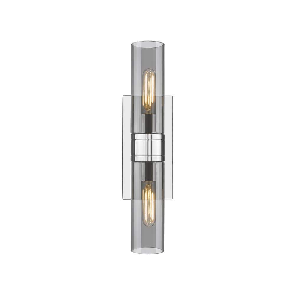 Ballston Urban 18 in. 2-Light Polished Chrome Vanity Light with Black Glass Shade price history on PriceWatchPro