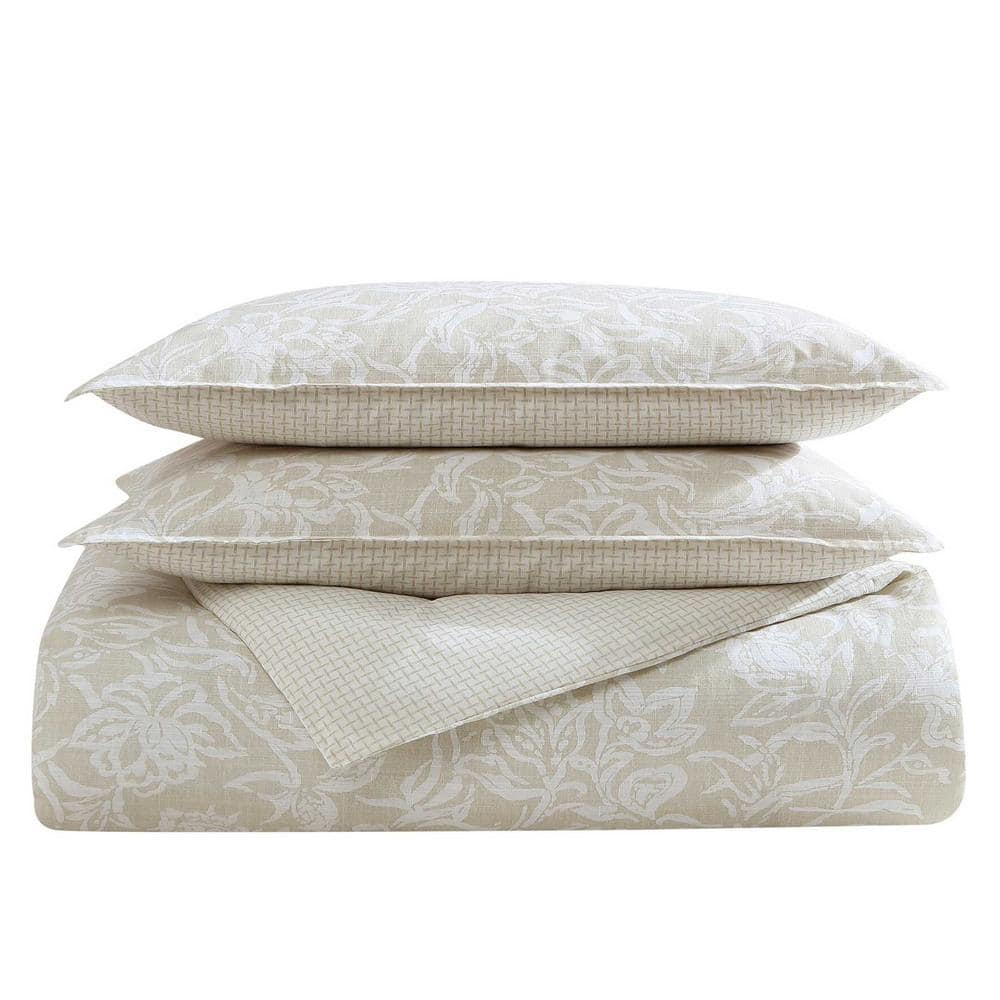 King Tan Cotton Reversible Comforter Set with Shams