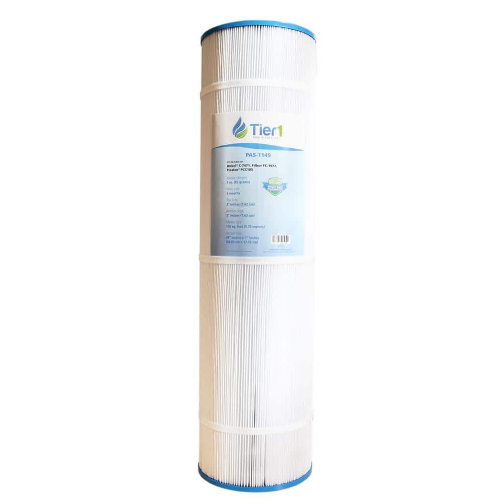 Tier1 26" x 7" Pool & Spa Filter Cartridge with Pleated Fabric