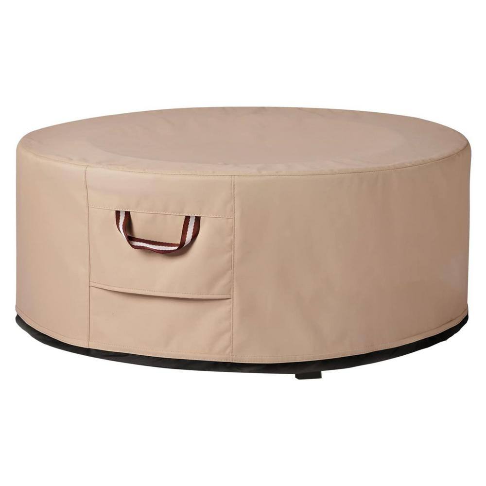 ITOPFOX Fire Pit Cover 48 in. Round - Heavy Duty 900D Strong Tear-Resistant, UV Resistant and Waterproof for Outdoor