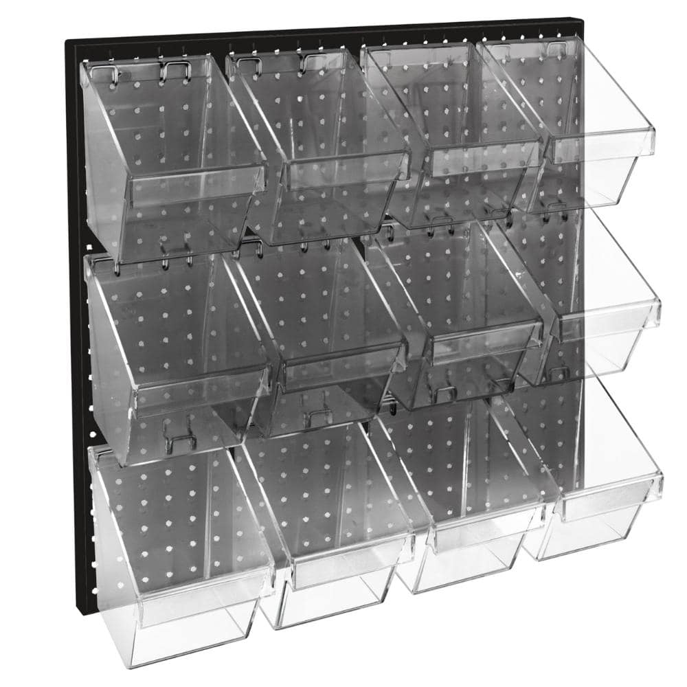 "12 Small Bucket Peg Wall Accessory Organizer Set 24""W x 24""H Pegboard Panel" price history on PriceWatchPro