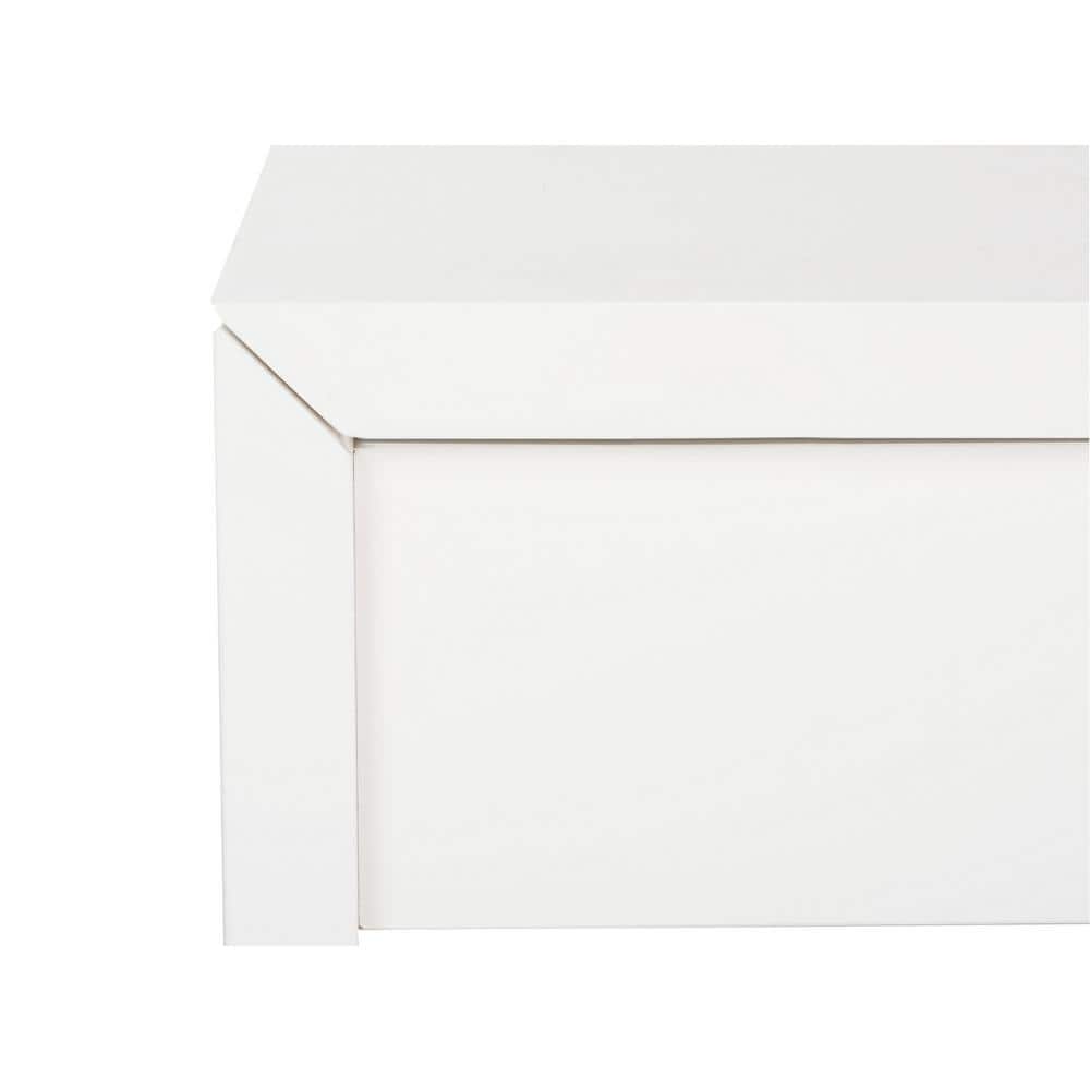White Rectangular Wood Lift-Top Coffee Table with Storage