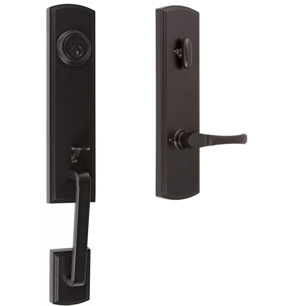 DELANEY HARDWARE Italian Collection Briona Single-Cylinder Black Door Handleset with Artino Interior Left-Hand