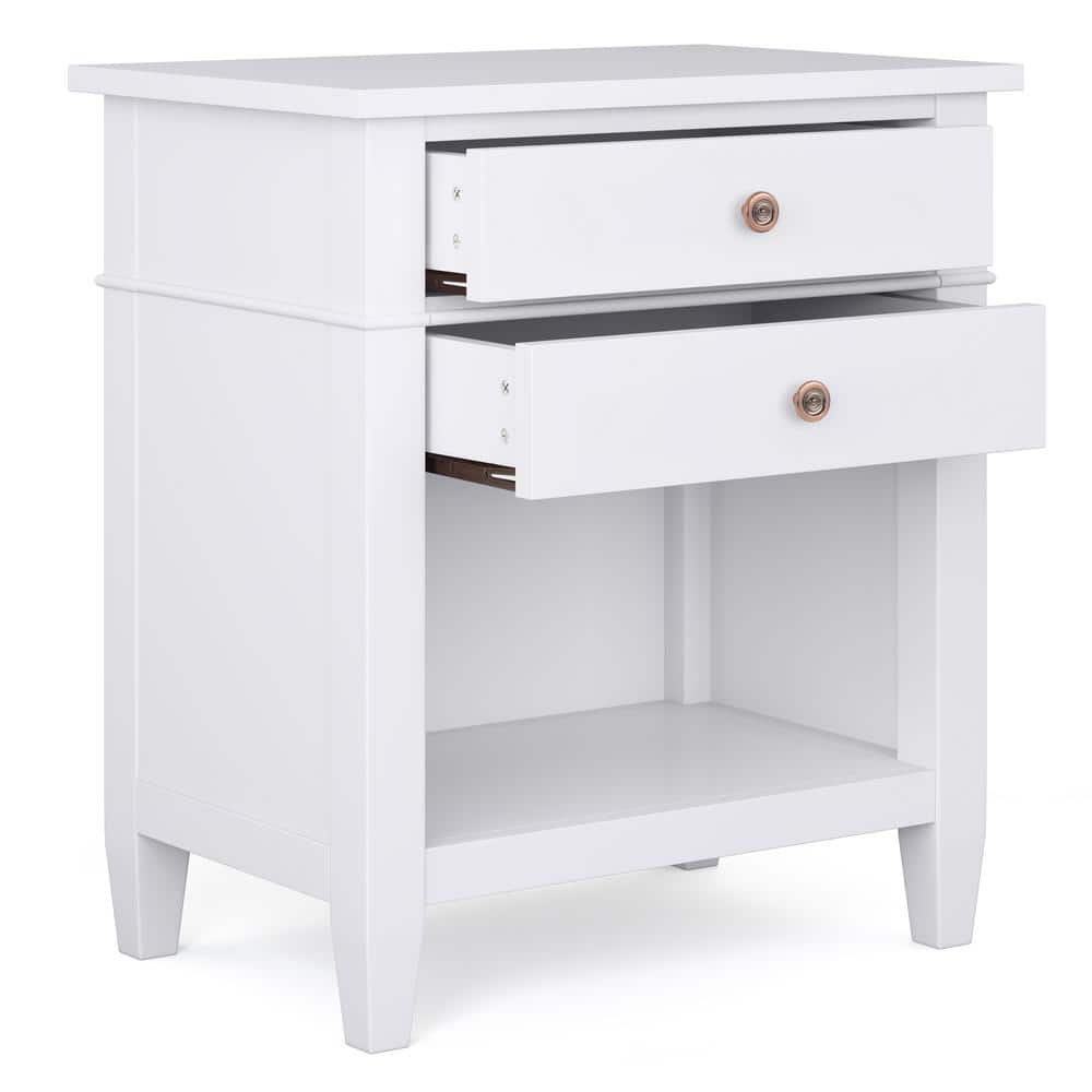 Carlton Transitional Solid Wood 24" Bedside Nightstand in Light Golden Brown