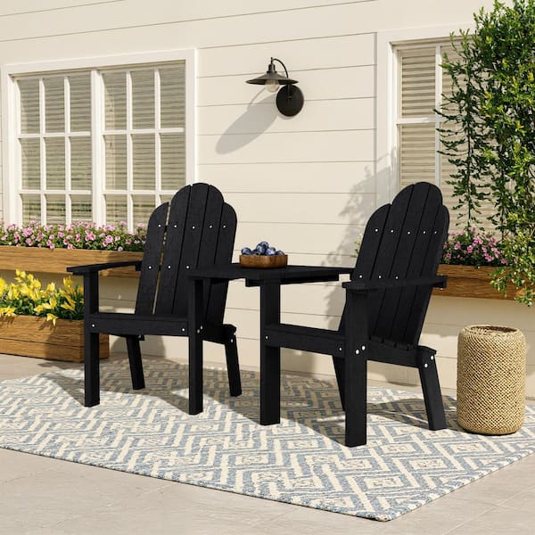 Wildridge Classic Black Plastic Outdoor Deck Chair Tete-A-Tete LCC
