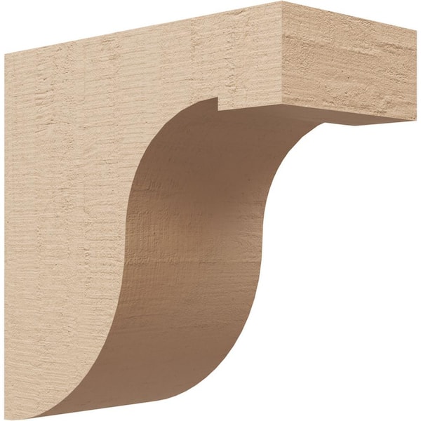 Ekena Millwork 4 in. x 8 in. x 8 in. Classic Del Monte Rough Cedar Woodgrain TimberThane Corbel, Primed Tan