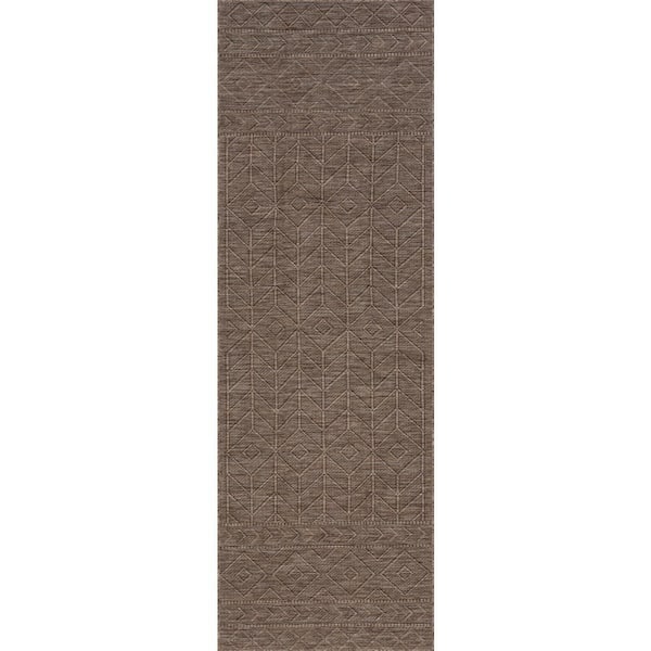 Cirelia Trellis Brown 3 ft. x 8 ft. Outdoor Runner Rug