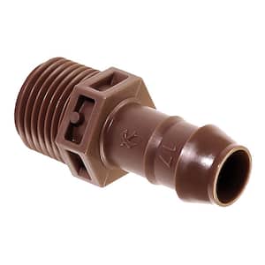 1/2 in. Male Pipe Thread to Drip Tubing Adapter, Brown