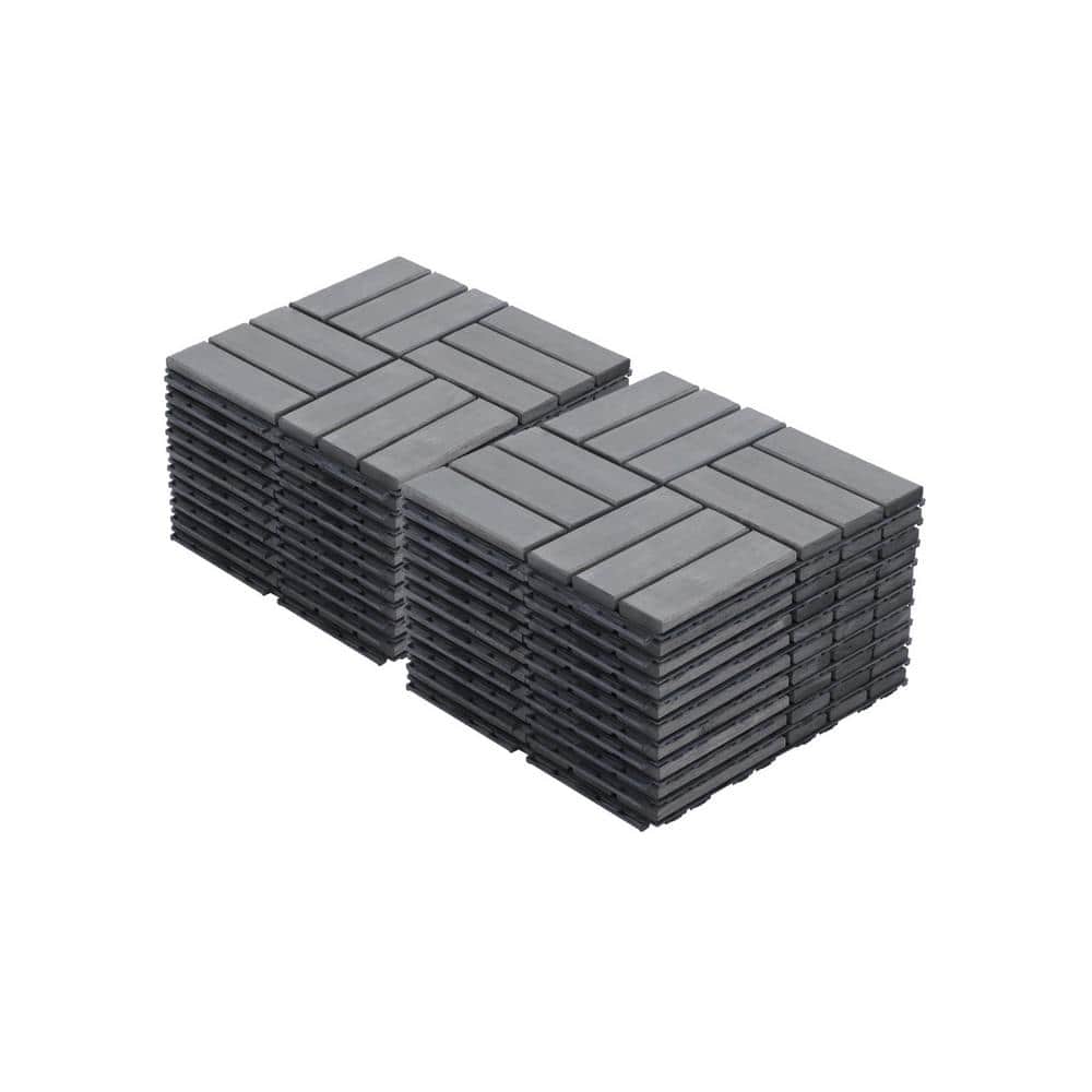 Outdoor 1 ft. x 1 ft. Solid Wood Deck Tile in Light Gray (20 Per Box) price history on PriceWatchPro