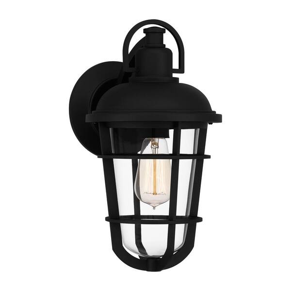 ASHLEY HARBOUR COLLECTION Everett 1-Light Earth Black Hardwired Outdoor ...