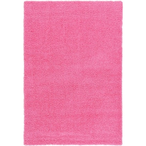 Solid Shag Taffy Pink 6 ft. x 9 ft. Area Rug