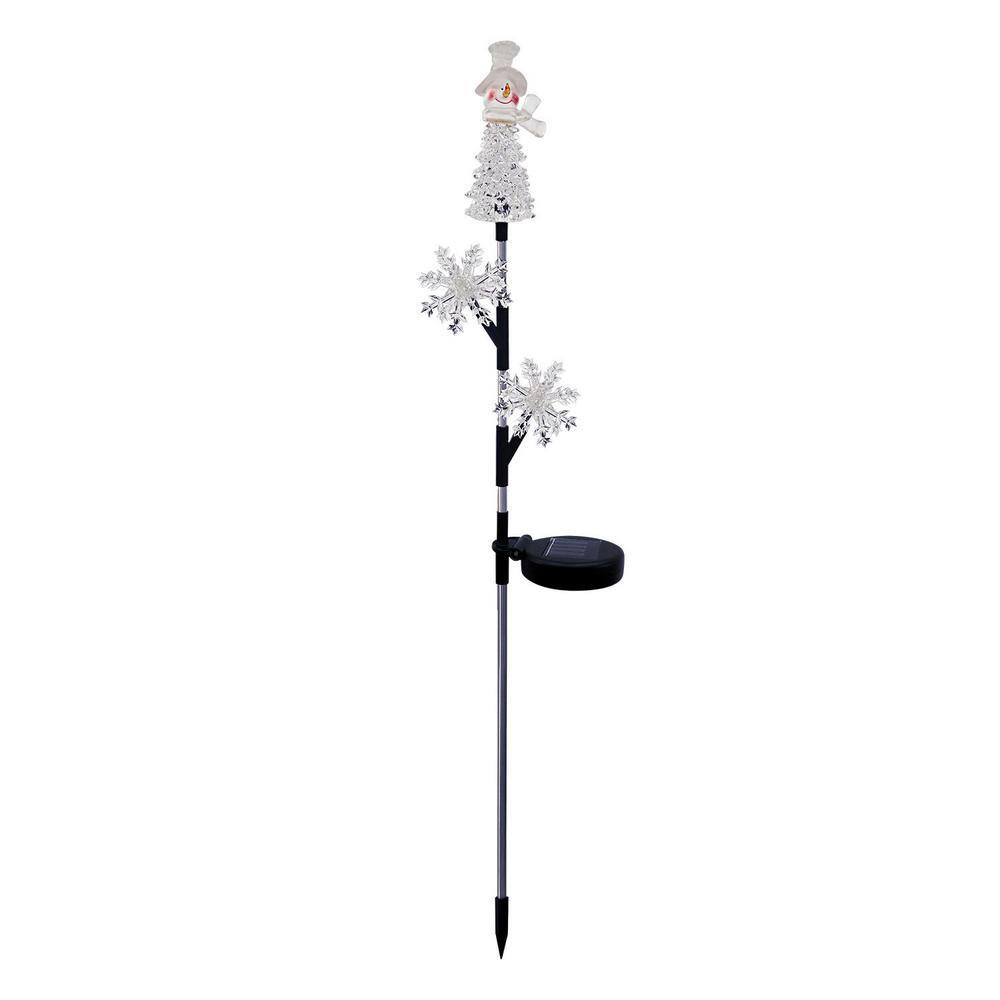 33 in. Tall Snowman and Snowflakes Christmas Stake Holiday Decor