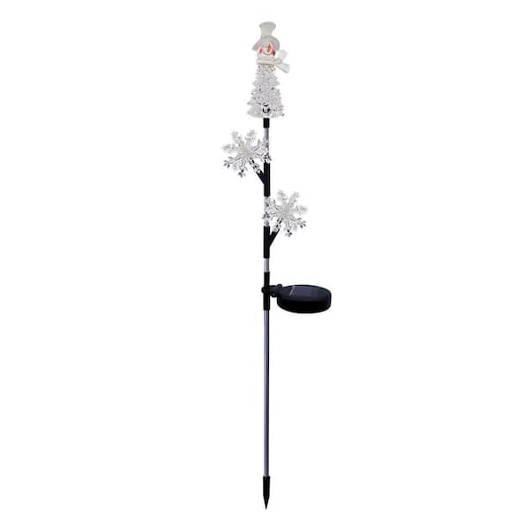Alpine Corporation 33 in. Tall Snowman and Snowflakes Christmas Stake Holiday Decor
