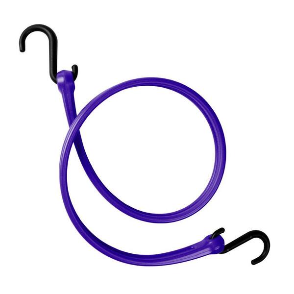 The Perfect Bungee 31 in. EZ-Stretch Polyurethane Bungee Strap with Nylon S-Hooks (Overall Length: 36 in.) in Purple-DISCONTINUED