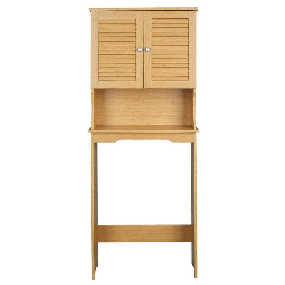 23.62 in. W x 62.21 in. H x 8.98 in. D Brown Bamboo Over-the-Toilet Storage