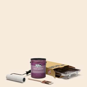 1 gal. #RD-W15 Cotton Sheets Extra Durable Eggshell Enamel Interior Paint and 5-Piece Wooster Set All-in-One Project Kit