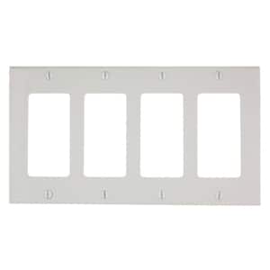White 4-Gang Wall Plate (1-Pack)
