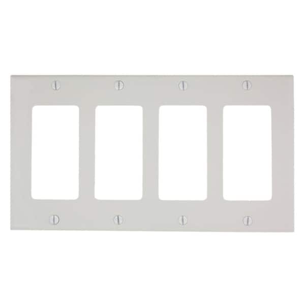 Leviton White 4-Gang Wall Plate (1-Pack)
