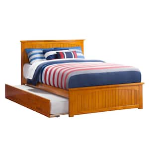 Nantucket Caramel Full Platform Bed with Matching Foot Board and Twin Size Urban Trundle Bed