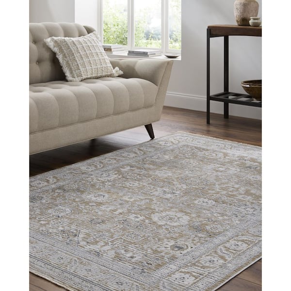 Edmonton Light Gray Traditional 9 ft. x 12 ft. Indoor Area Rug