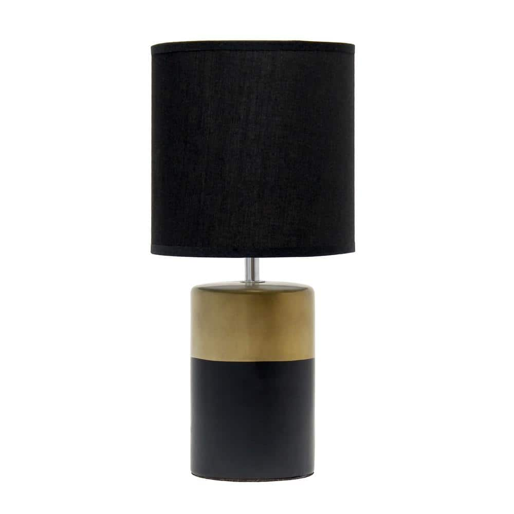 Simple Designs 13.5 in. Black and Gold 2 Toned Basics Table Lamp LT1114 ...