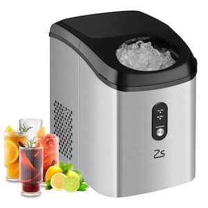 33Lbs/24H Freestanding Nugget Ice Maker Countertop in Stainless Steel