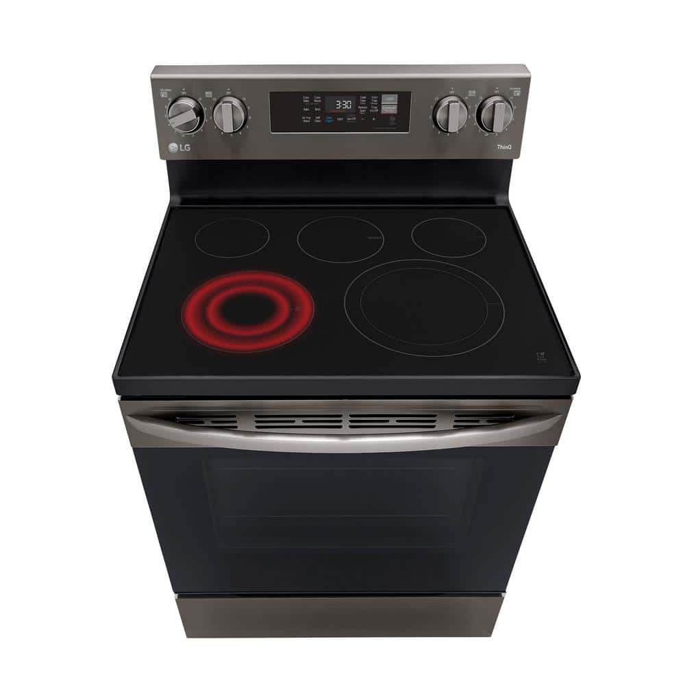 30" Black Stainless Steel Smart Freestanding Electric Range