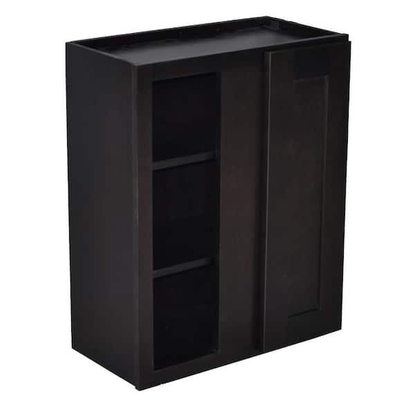 Design House Brookings Solid Wood Ready to Assemble Shaker 24 in. x 36 in. x 12 in. 1 Door Blind Wall Kitchen Cabinet in Espresso
