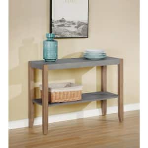 Newport 40 in. Light Amber Rectangle Concrete Console Table with Shelf