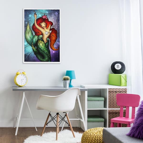 Undersea Dreaming Mermaid by Mandie Manzano White Framed Fantasy Giclee Art Print 30 in. x 20 in.