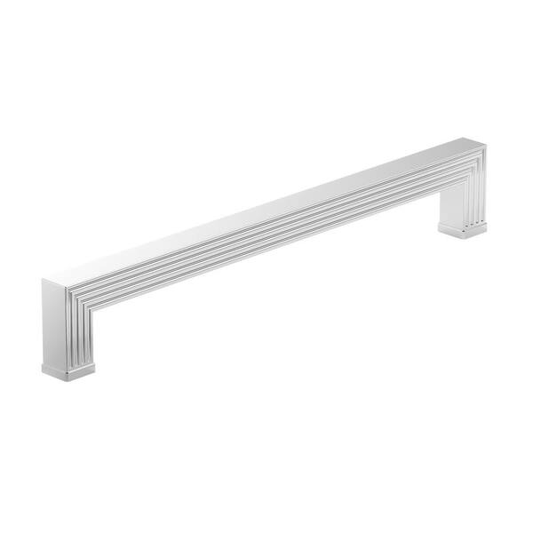 Richelieu Hardware Como Collection 12 5/8 in. (320 mm) Grooved Chrome Transitional Rectangular Appliance Pull