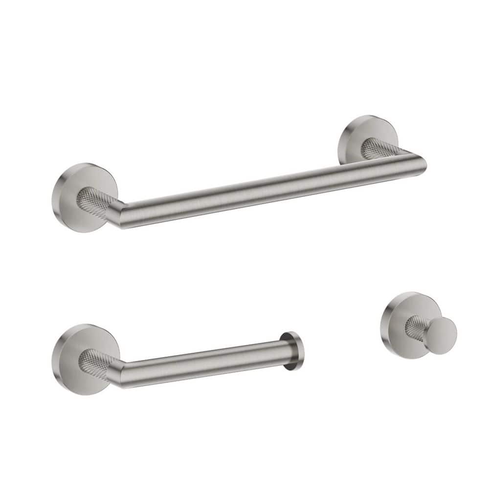 3-Piece Bath Hardware with Towel Bar Towel hook And Toilet Paper Holder Set in Brushed Nickel price history on PriceWatchPro