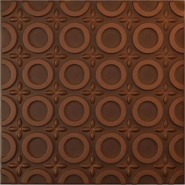 Ekena Millwork 19-5/8"W x 19-5/8"H Abstract EnduraWall Decorative 3D Wall Panel, Aged Metallic Rust (12-Pack for 32.04 Sq.Ft.)