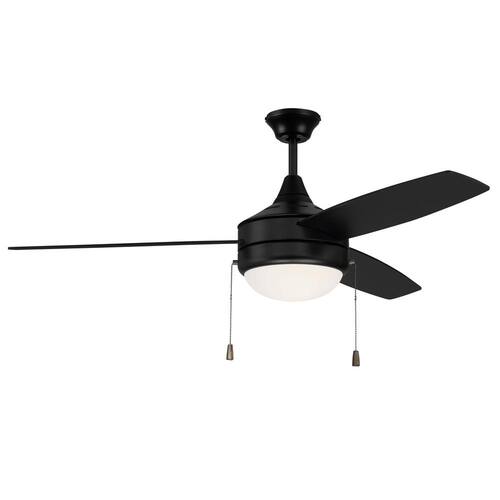 Phaze-3 Blade 52 in. Indoor Flat Black Dual Mount 3-Speed Reversible Motor Finish Ceiling Fan with Light Kit Included CRAFTMADE Ceiling Fans With Lights