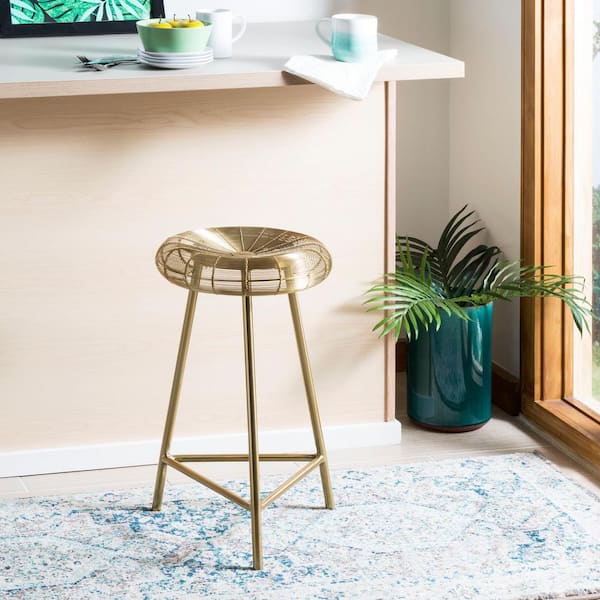 Addison 24 in. Gold Iron Backless Counter Stool