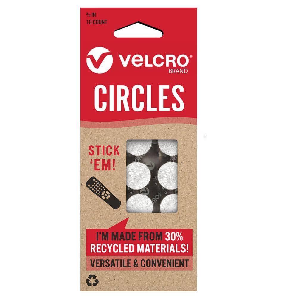 Velcro Brand Eco Collection Stick'em Circles 3/4in White 150ct