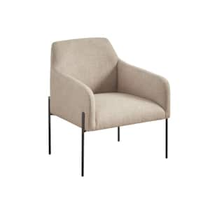 Cabrillo Beige Modern Upholstered Track Arm Accent Chair