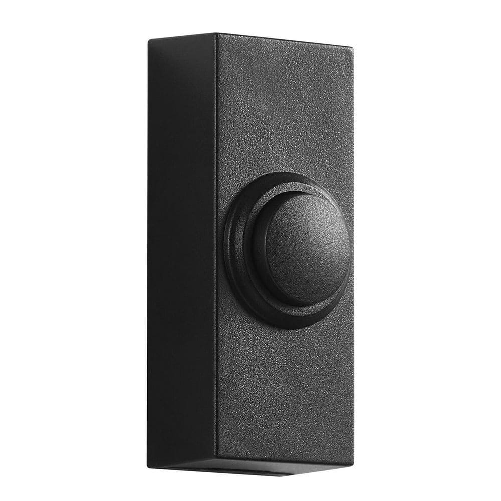Black Satin Nickel Wireless Pushbutton Doorbell with Lighted Button