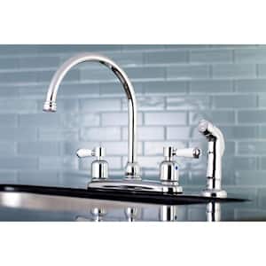 Paris 2-Handle Standard Kitchen Faucet with Side Sprayer in Polished Chrome