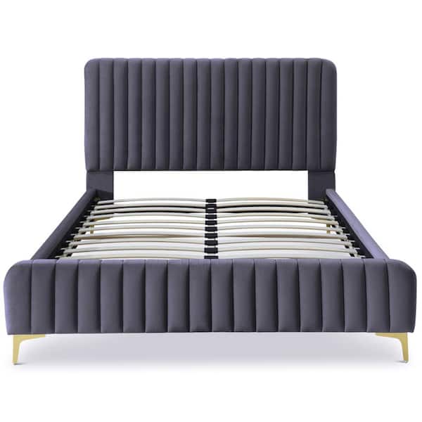 Ashcroft Furniture Co Angel Gray Solid Wood Frame Queen Size Platform Bed