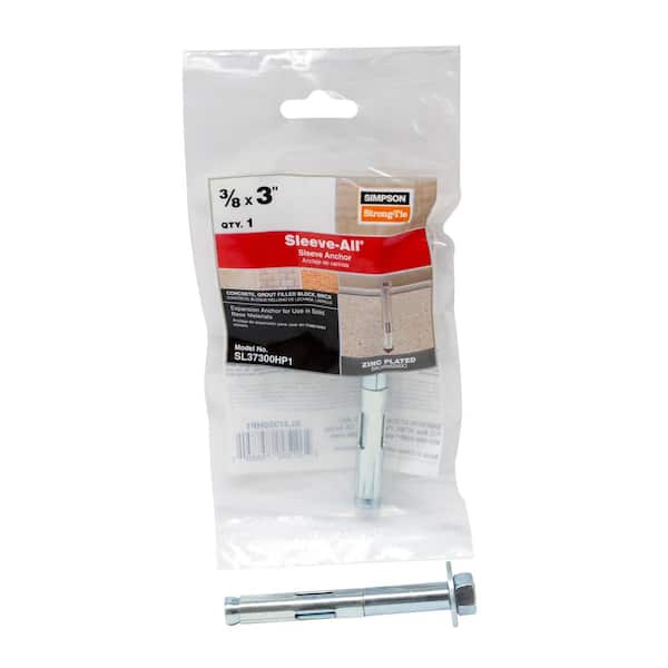 Simpson Strong-Tie Sleeve-All 3/8 in. x 3 in. Hex Head Zinc-Plated Sleeve Anchor