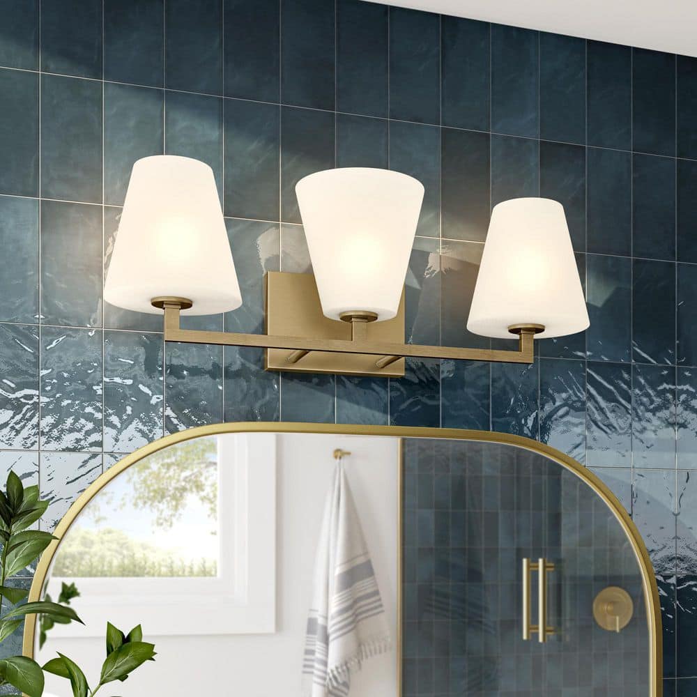 Palmyra Mid-Century Gold 24" Outdoor Bath Vanity Light