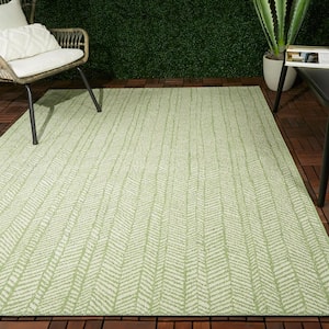 Yates Green 8 ft. x 10 ft. Contemporary Indoor/Outdoor Area Rug