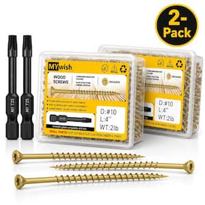 #10 x 4 in. Tan Star Flat-Head Wood Deck Screws (194-Piece)