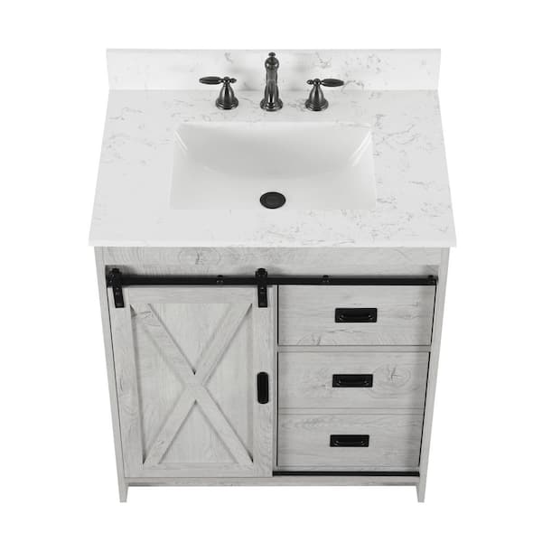 Disar 30 Inch Bathroom Vanity White Single Sink - Disar Trade