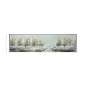 1- Panel Tree Framed Wall Art with Tan Frame 20 in. x 71 in.